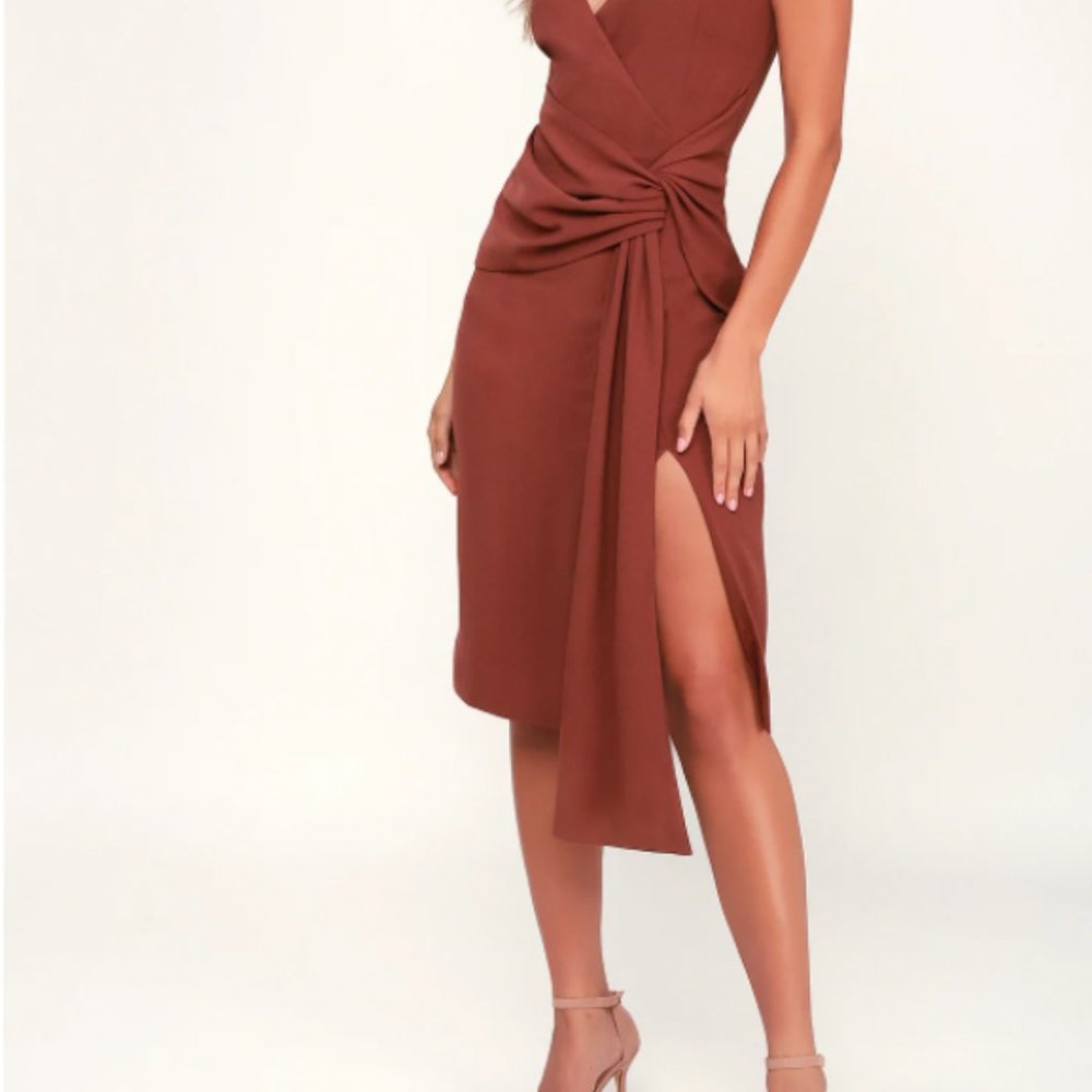 Lulus Knot Front Midi Dress